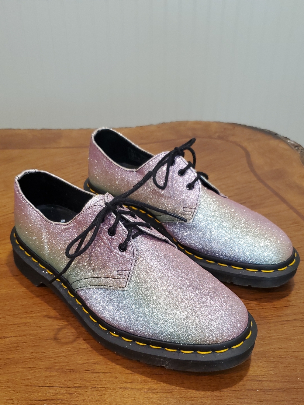 Dr Martens 1461 Pascal Pastel Rainbow Glitter Shoes